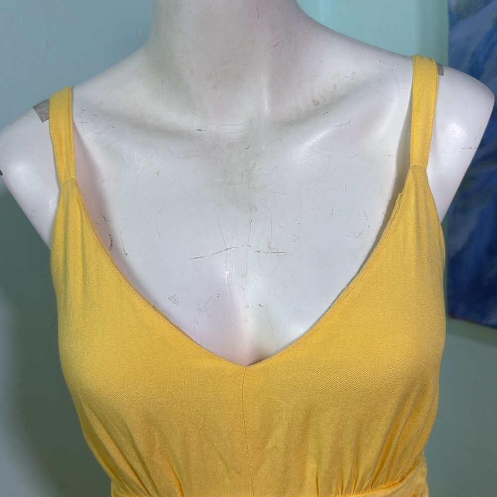 Vintage 100% cotton yellow sundress perfect condition size S - Picture 4 of 9